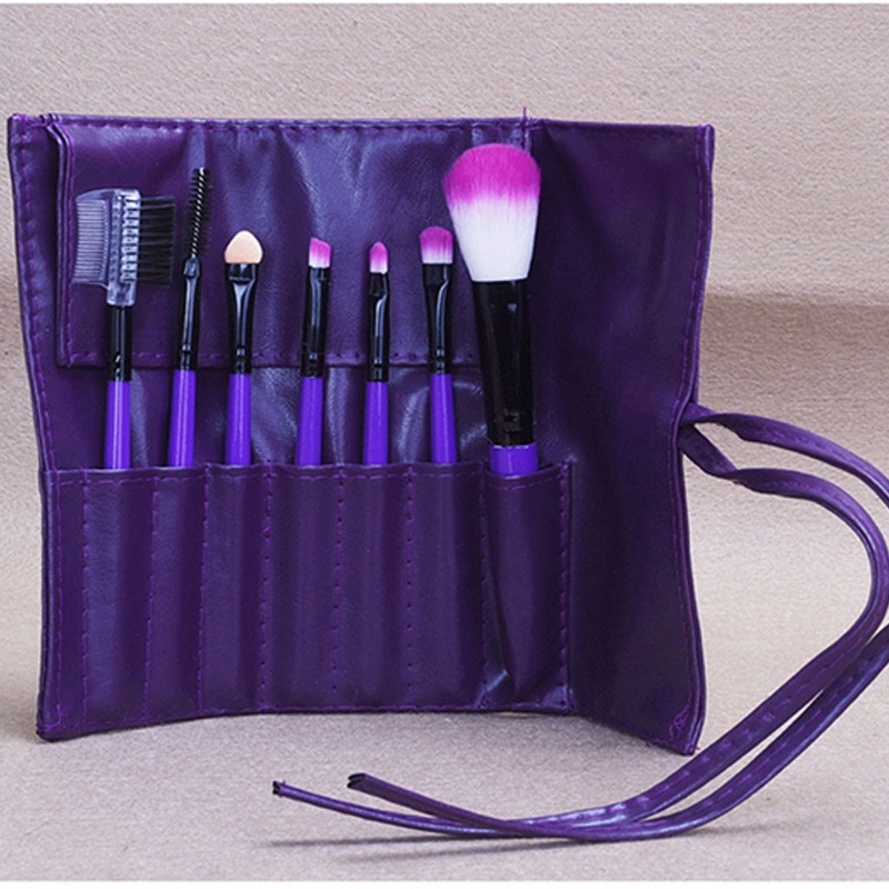 Set 7 Cọ Trang Điểm Lông Mày Kèm Hộp Đựng Bằng PU Ốp