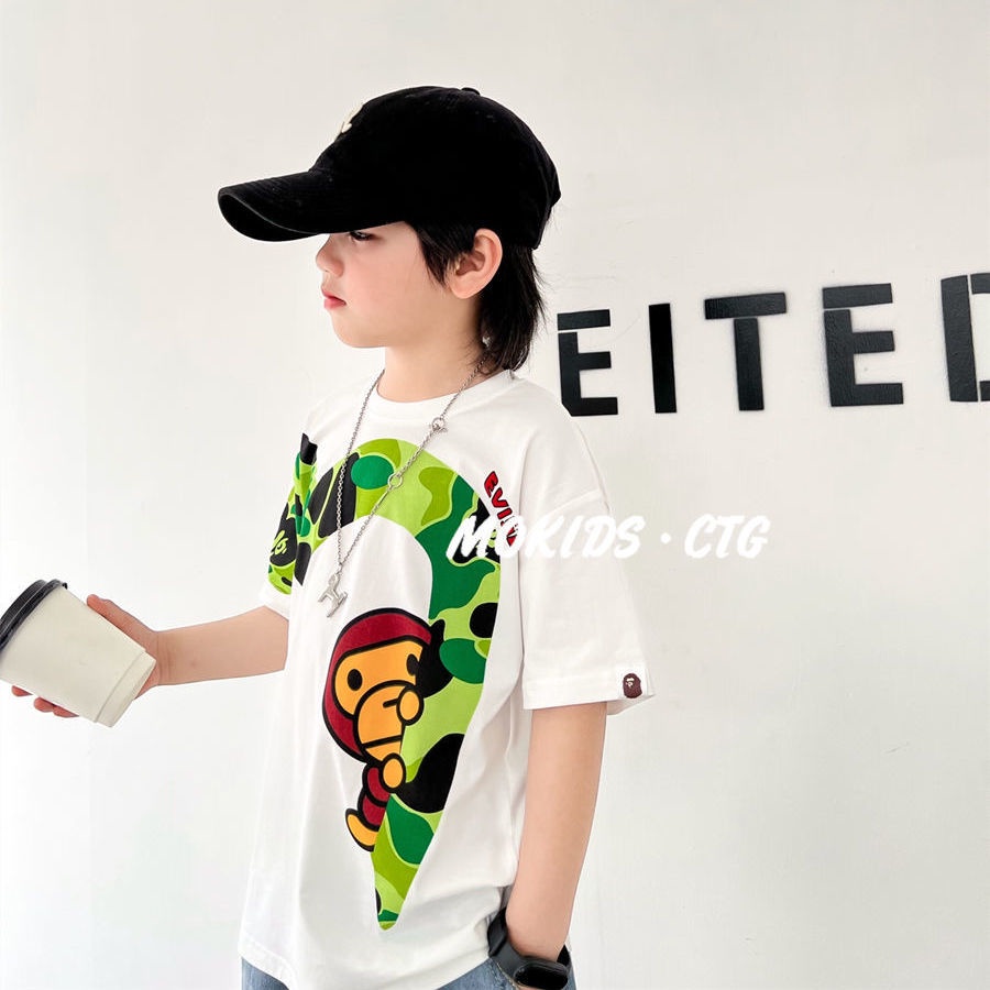 Áo Thun 100% Cotton Mỏng Tay Cộc In Họa Tiết Hoạt Hình Phong Cách Hàn Quốc Thời Trang Mùa Hè Cho Bé Trai 2022