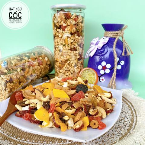 Ngũ cốc Granola mix siêu hạt, Ngũ cốc giảm cân, ăn kiêng, thơm ngon rất dễ ăn kiêng, trọng lượng 530g