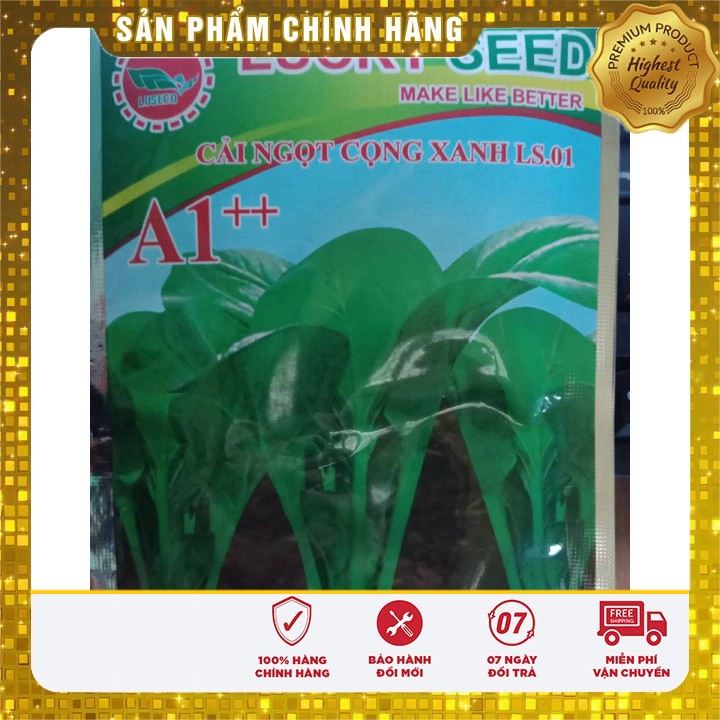 Hạt giống rau cải ngọt cọng xanh goi 20 gram hạt giống