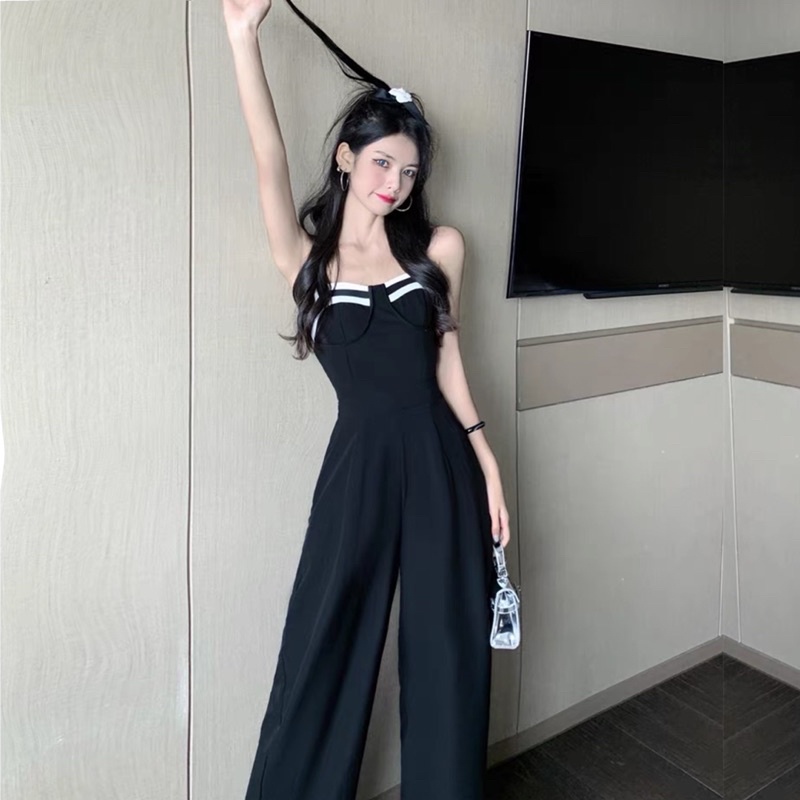 A42 Đồ Bay Nữ Dài Đồ Liền Thân 2 Dây Viền Trắng