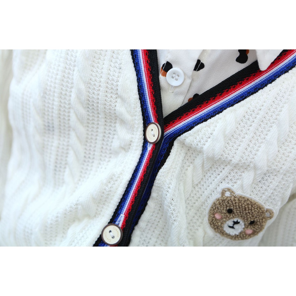 Áo khoác Cardigan dệt kim Hàn Quốc đơn giản và dễ thương cho bé trai và bé gái