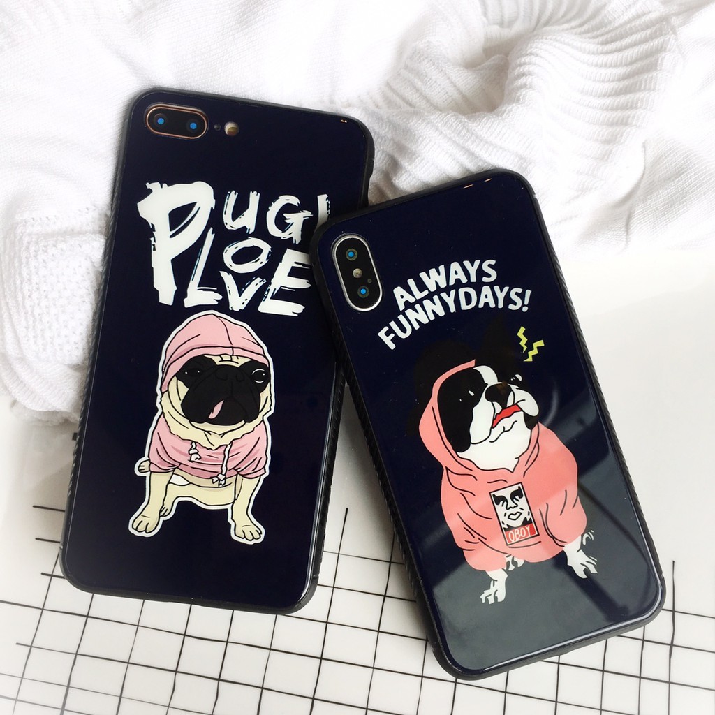 ỐP lưng Kính hình chó Pug IPhone 6 / 6s