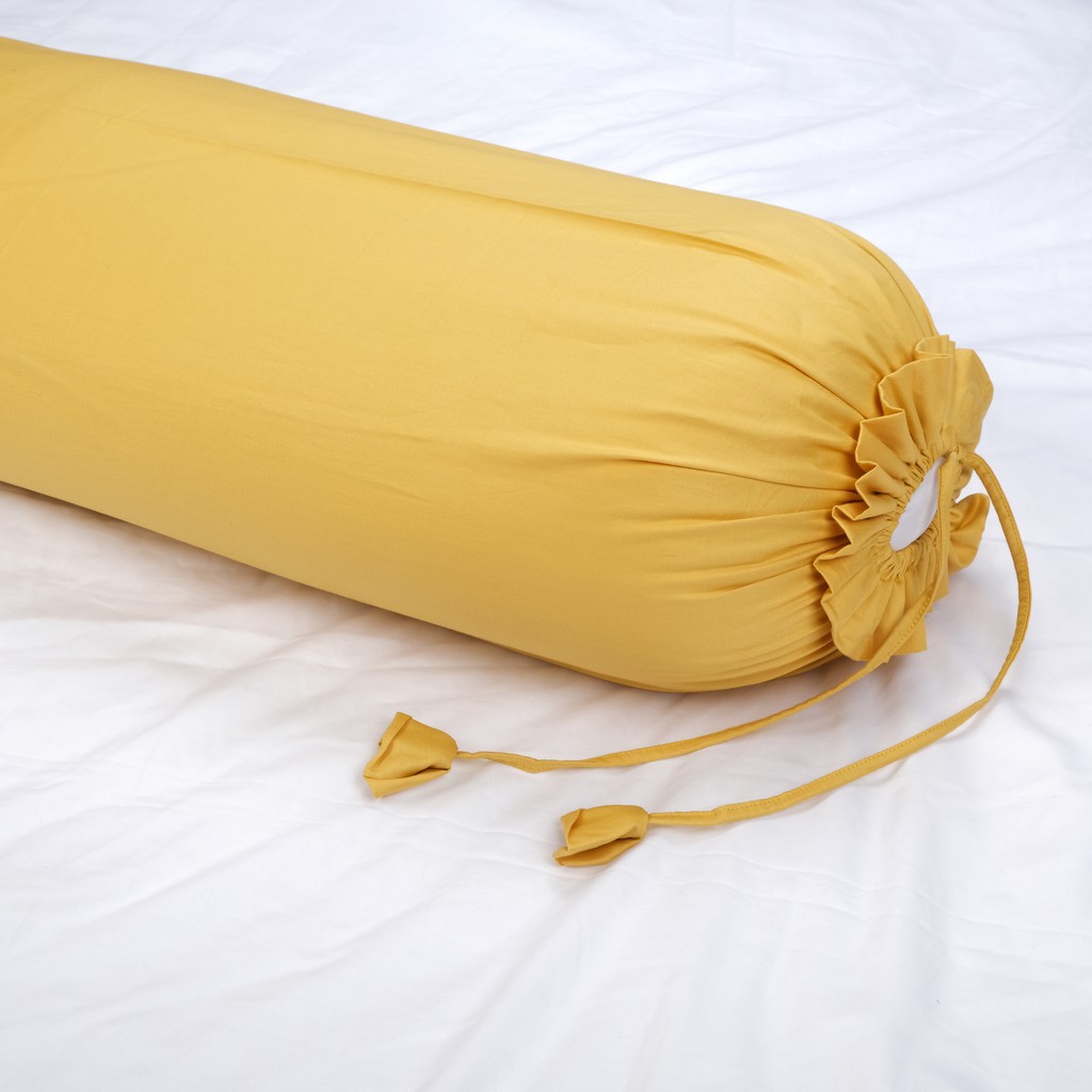 Vỏ Gối Ôm Gòn Bedding Cotton Satin Hàn Quốc Màu Vàng Đậm 35x100 cm