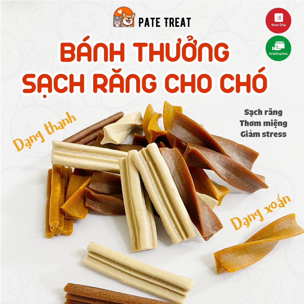 Treat Bánh Thưởng Cho Chó Giúp Sạch Răng Cung Cấp Canxi Protein Dạng Thanh 3 Vị Bò Gà Sữa PATE TREAT Thức Ăn Cho Chó Mèo