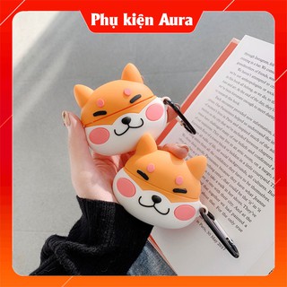 🔥Case Airpods1-2-Pro Bảo Vệ Tai Nghe Hình Chó Shiba Vàng 🔥 Vỏ tai nghe Airpods 1/2/Pro Siêu Dễ Thương - Phukienaura