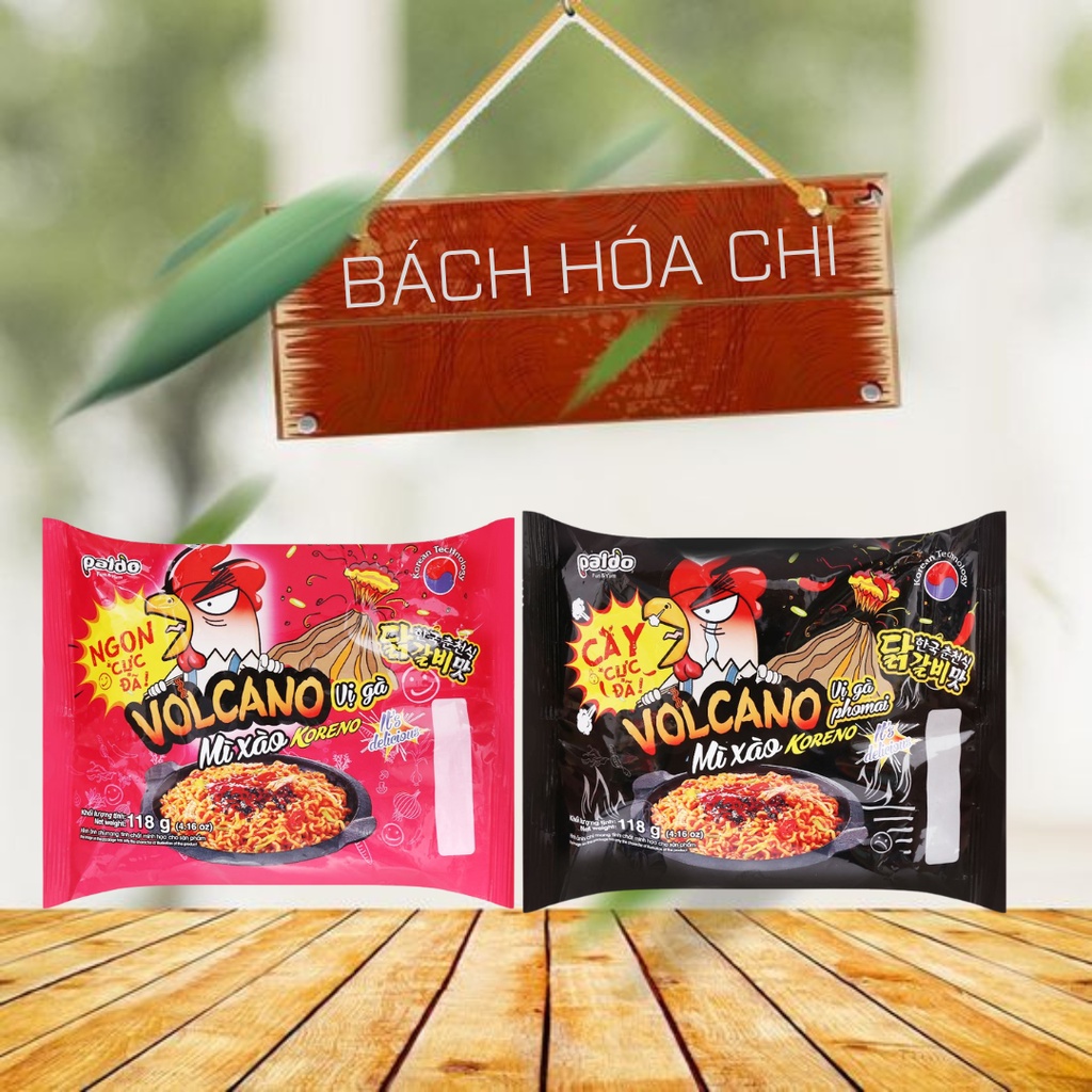 Lốc 5 gói mì xào Koreno Volcano vị gà phô mai / vị gà 118g