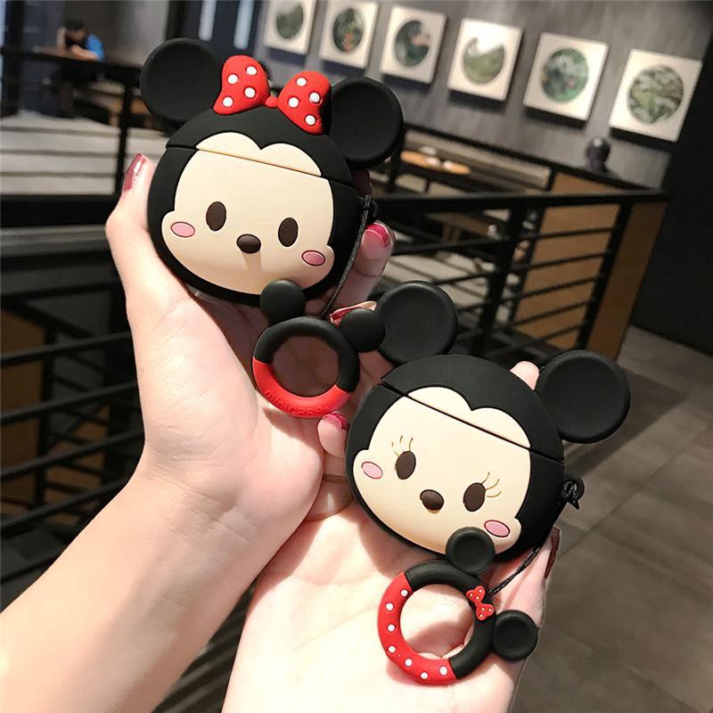 Vỏ Bảo Vệ Hộp Sạc Tai Nghe Cao Cấp Cho Airpod I12 Hình Mickey Minnie Đáng Yêu