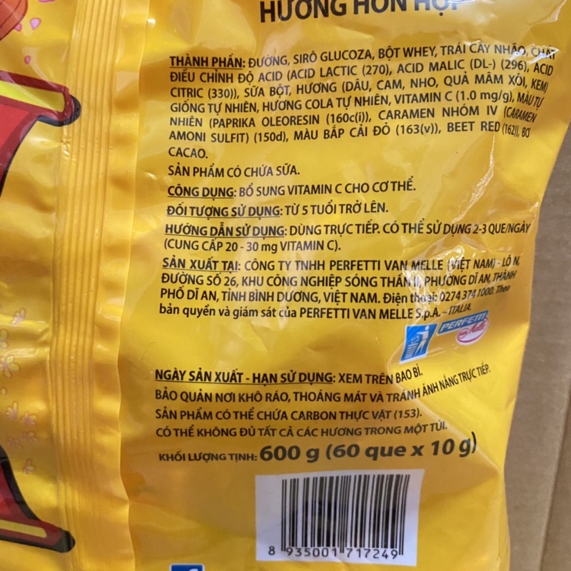 [60 que x10g] Túi Kẹo Mút Chupachups Hương Trái Cây Tổng Hợp