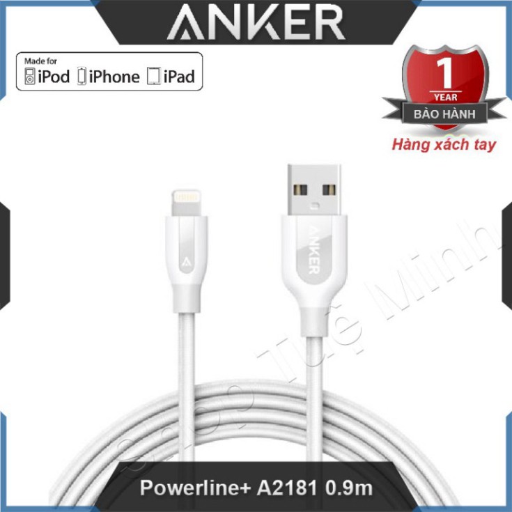 XỦ XẢ TOÀN BỘ Cable Lightning Anker Powerline+ A8121 0.9m - Cable sử dụng cho iPhone iPad XỦ XẢ TOÀN BỘ