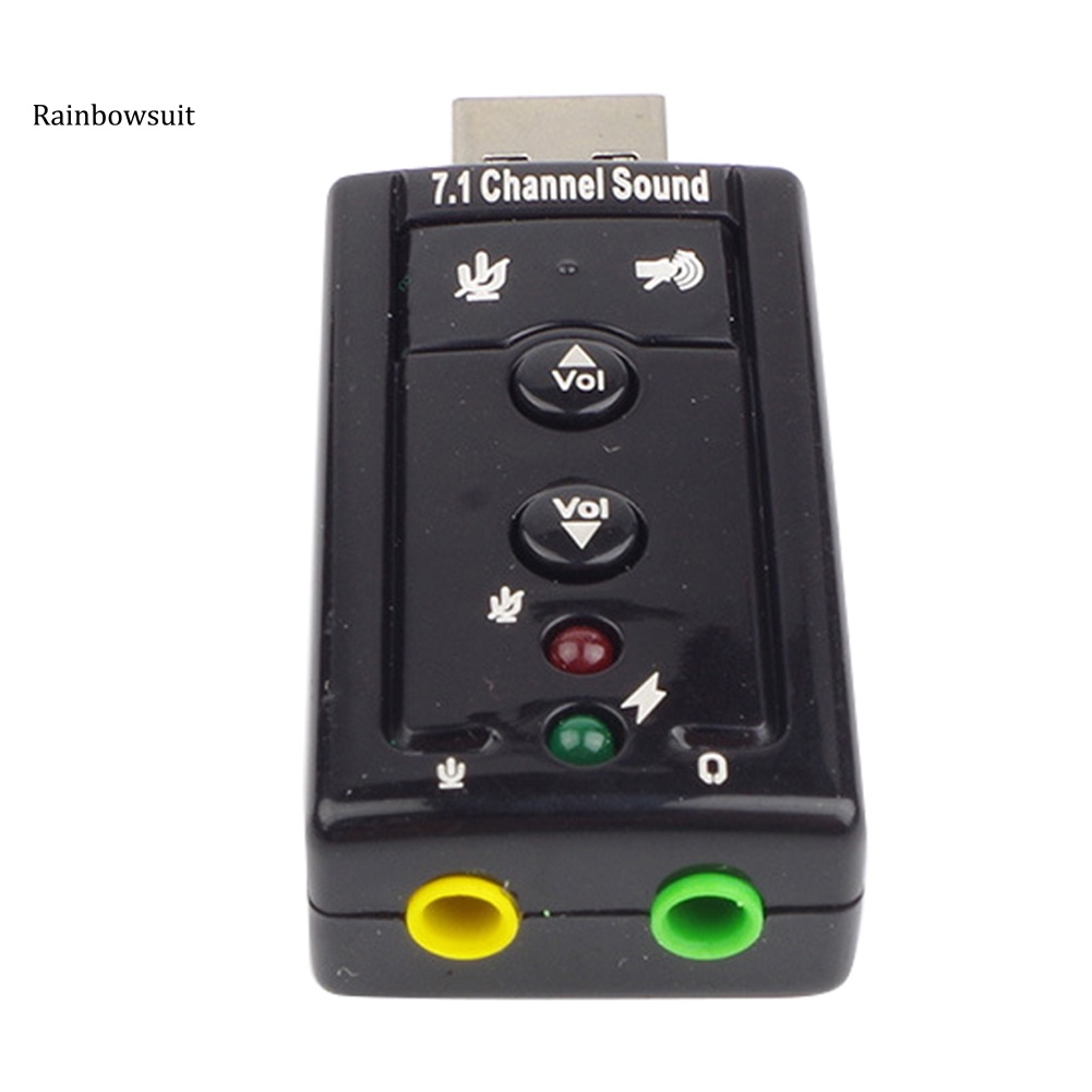 Thẻ âm thanh nổi 3D kênh USB 7.1 có nút điều khiển cho laptop