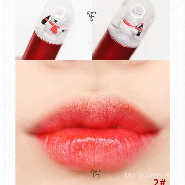 The Face Shop Coca Cola (Hàng Mới Về) Son Bóng Dạng Lỏng Thiết Kế Vỏ Son Hình Quả Cầu Pha Lê Độc Đáo