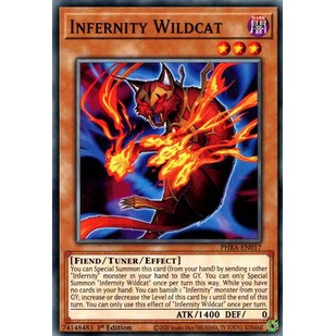 Thẻ bài Yugioh - TCG - Infernity Wildcat / PHRA-EN017'