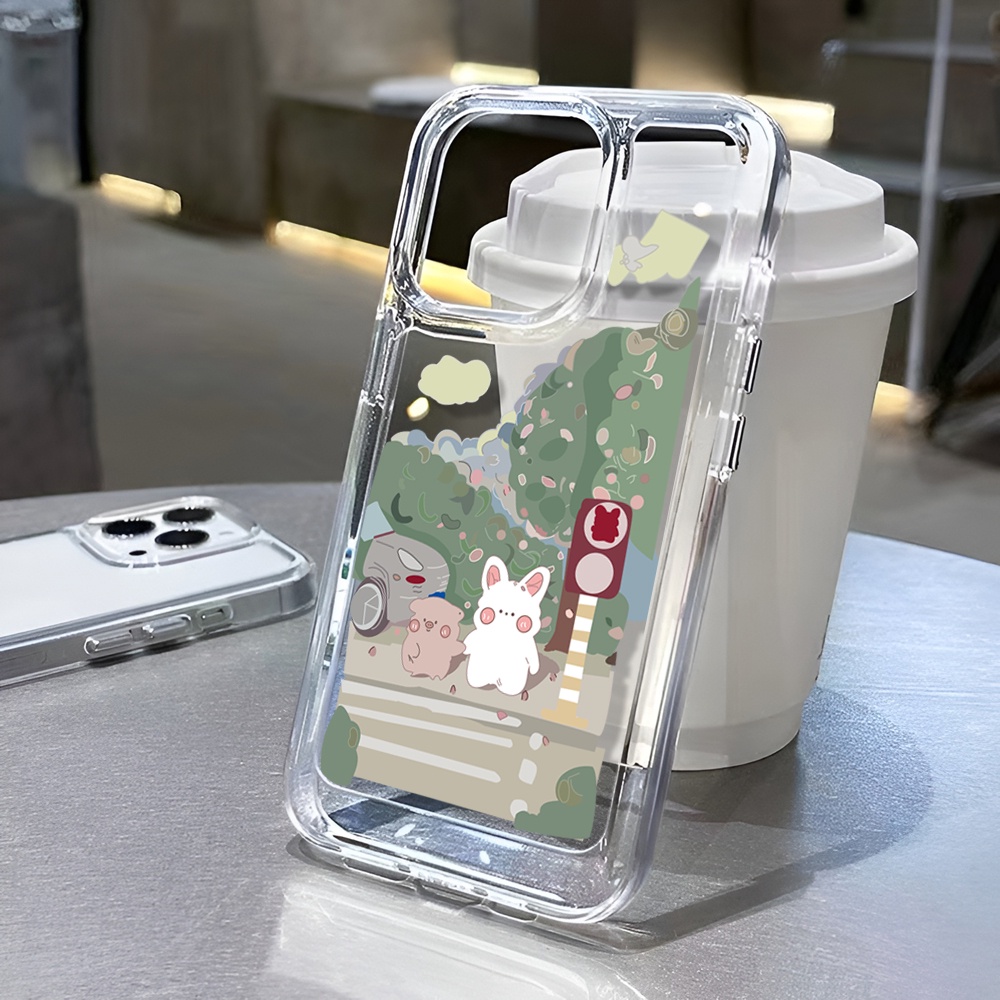 Ốp Điện Thoại Trong Suốt Hình Thỏ Gỗ Cho iphone 14 Pro Max Plus 13 11 12 7Plus X XR XS Max 7 8 SE 2020