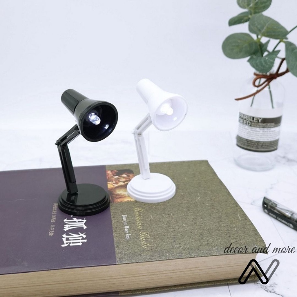 Đèn đọc sách mini bóng led để bàn, kẹp sách xinh xắn, decor bàn học