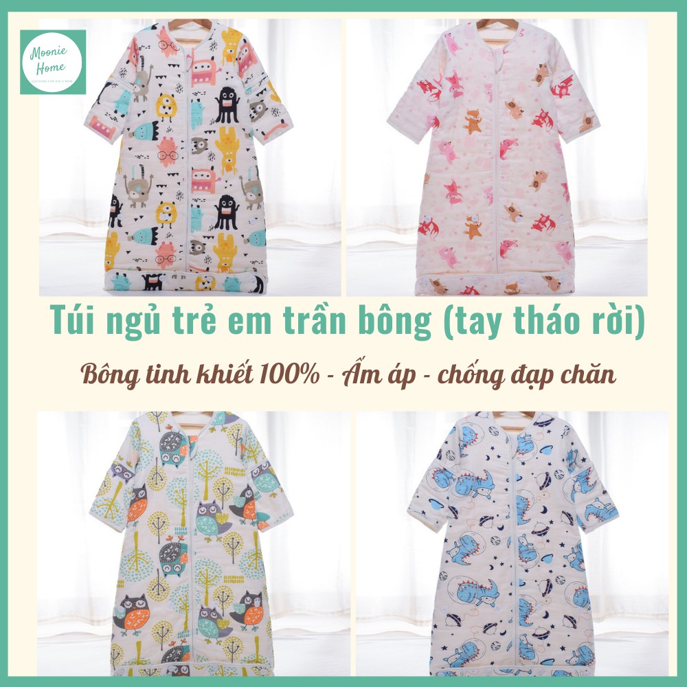 Túi Ngủ Trẻ Em/Túi Ngủ Cho Bé Mùa Đông (Trần Bông, Tay Tháo Rời, Mở Chân, Thay Đổi Kích Thước Túi Ngủ)