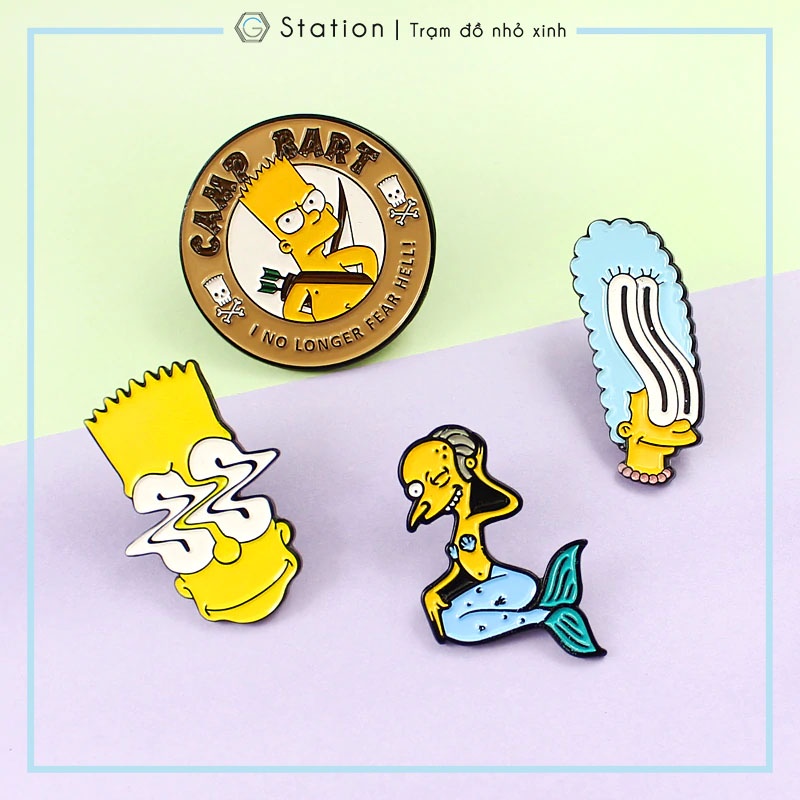 Pin cài áo hoạt hình cartoon hình gia đình Simpsons - GC095