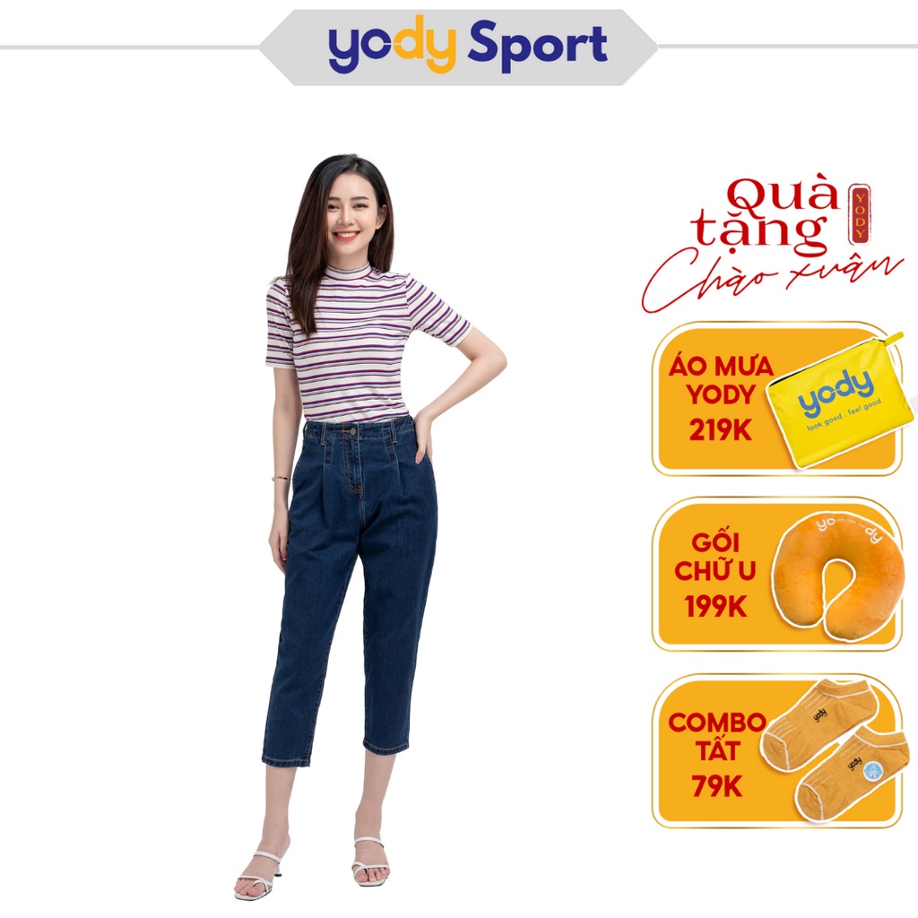 Quần jean nữ Yody dáng baggy phong cách Ulzzang Hàn Quốc tôn dáng, quần bò nữ cạp cao, co dãn QJN3076 🥇 ! ,