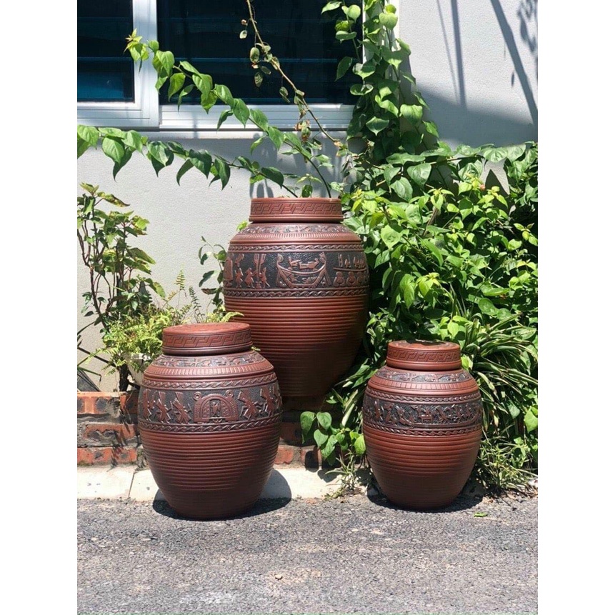 Chum sành 100L ngâm rượu trống đồng Đông Sơn Âu Lạc Gốm Bát Tràng