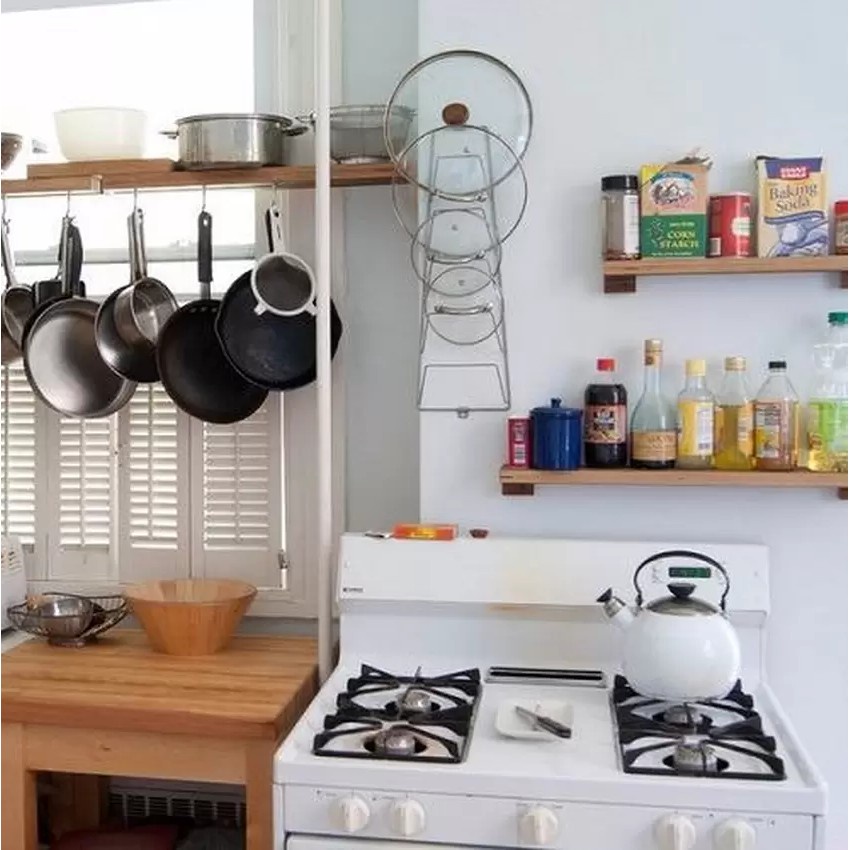 Giá treo cài vung xoong nồi inox 6 tầng. Kệ treo nắp nồi.