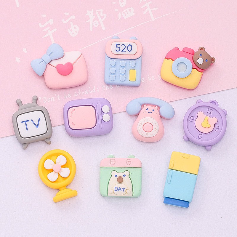 Charm (C555) slime/ Dụng Cụ Charm Trang Trí [Ko Keo &amp; Nút] Hình Dụng Cụ Học Tập