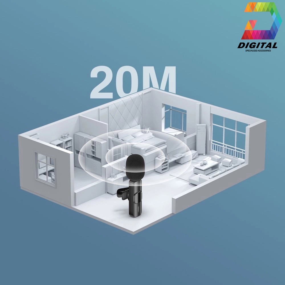 Bộ 2 Micro Thu Âm Remax K03 Không Dây Cài Áo Hỗ Trợ LiveStream, Quay Video Chính Hãng