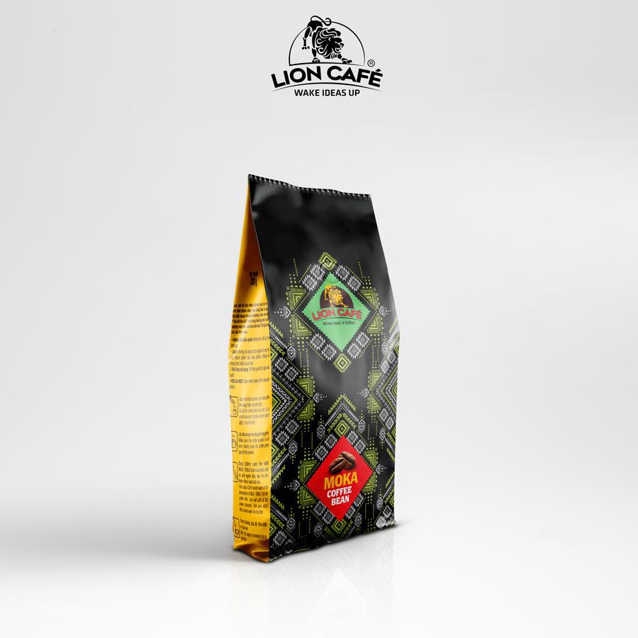 Cà phê Moka nguyên chất Rang Mộc LION COFFEE - Dành cho pha phin pha máy - KHUYẾN MÃI LỚN