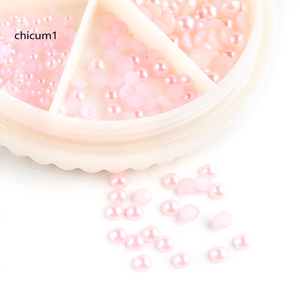 [Hàng mới về] Hạt ngọc trai giả nửa tròn trang trí móng 3d nhiều màu sắc DIY