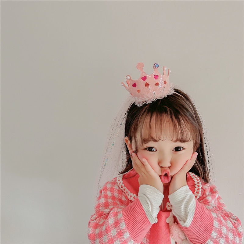 Bờm voan vương miện lấp lánh, bờm công chúa đáng yêu cho bé gái BD61 Mimo Baby