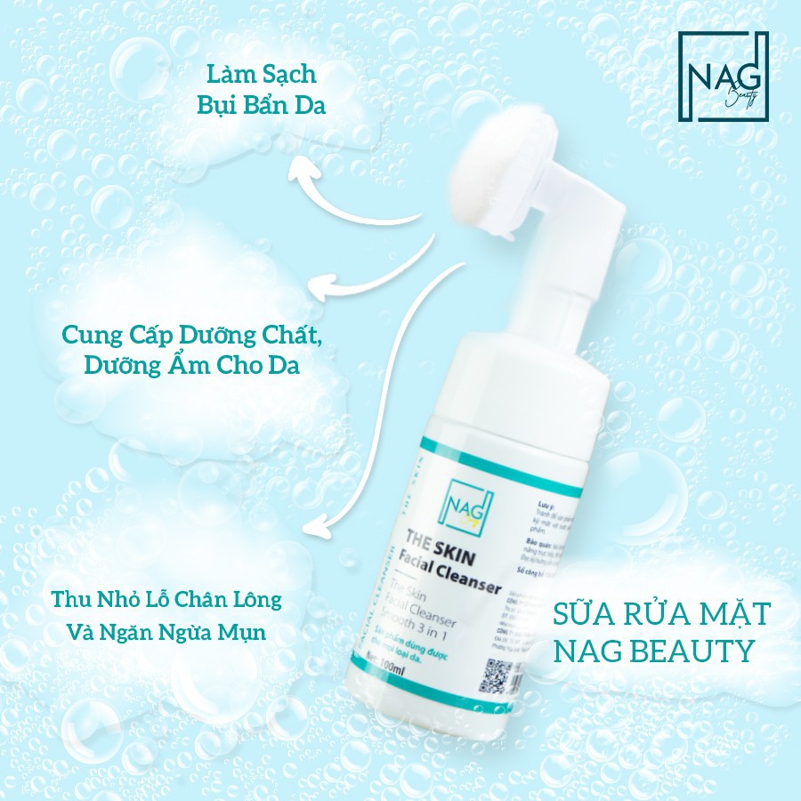 Sữa rửa mặt đầu cọ The Skin Cleanser 100ml cho da dầu mụn nhạy cảm dành cho nam nữ - NAG | BigBuy360 - bigbuy360.vn