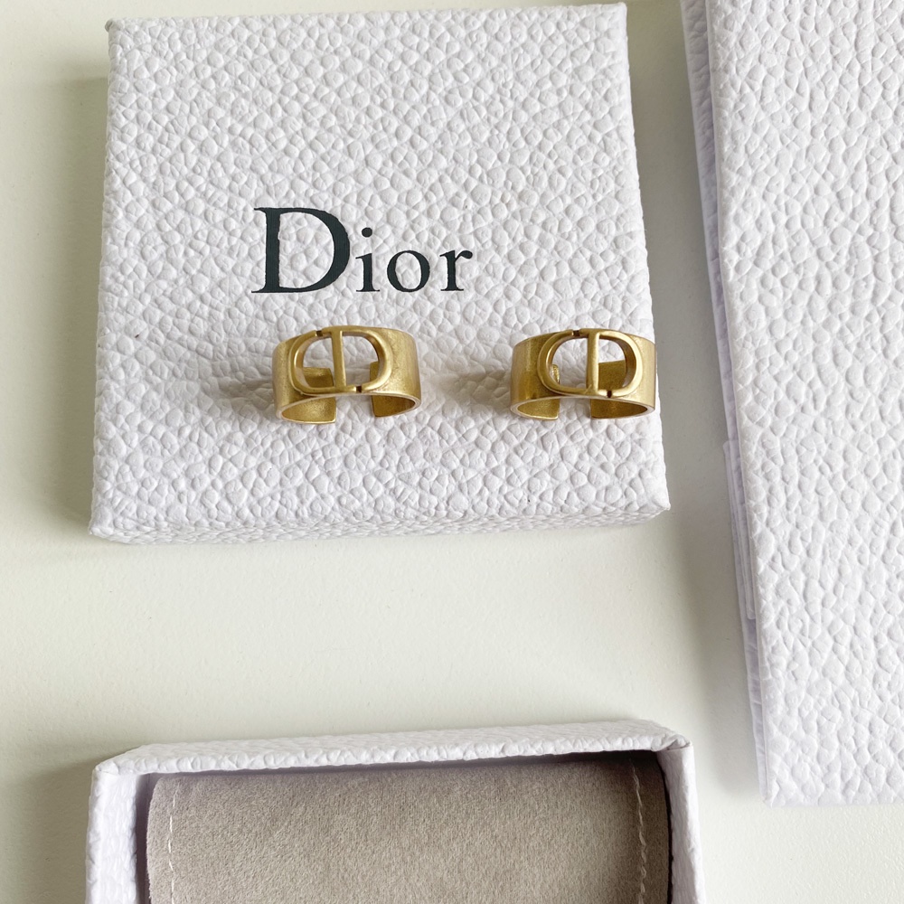 Nhẫn đeo tay Dior mạ vàng bạc 925 thiết kế đơn giản phong cách Hàn Quốc thời trang cho nữ