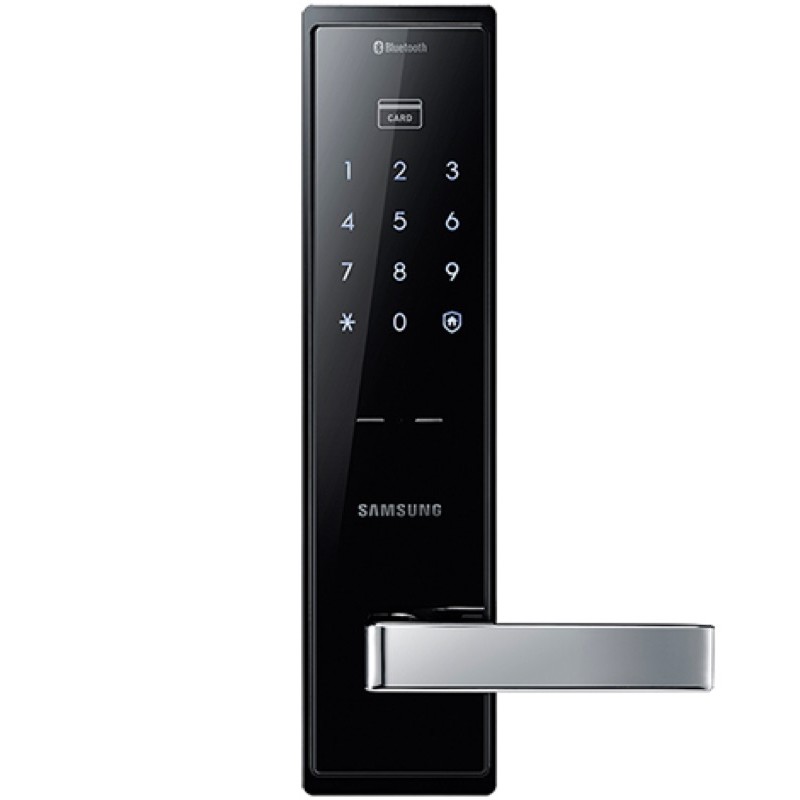 Khoá cửa điện tử Samsung SHP-DH525 mở của bằng điện thoại, thẻ từ, mật mã, chìa khoá, key tag - Hàng chính hãng