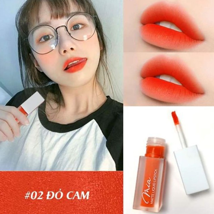 Son Kem Lì Không Chì Mia Lipstick Đỏ Cam 02 - Kèm phiếu bảo hành