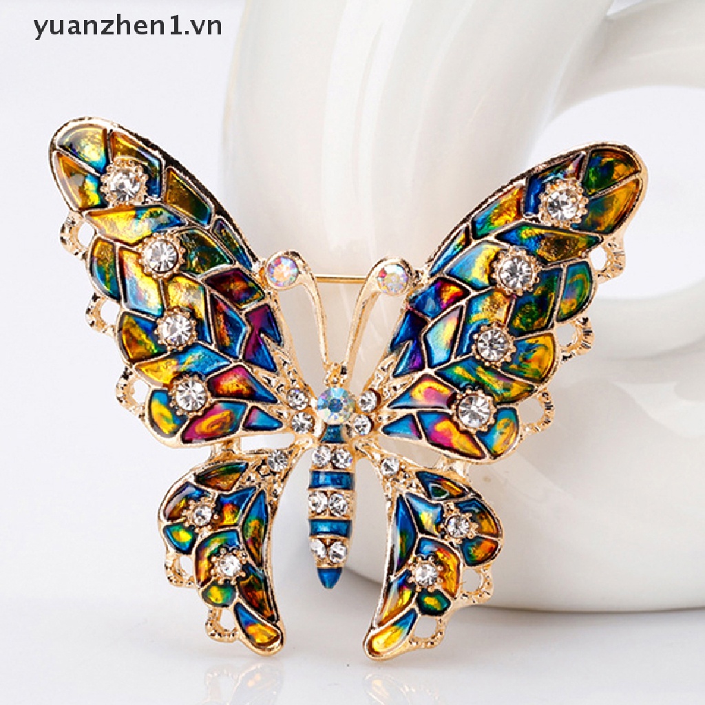 Ghim Cài Áo Hình Bướm Đính Đá Nhiều Màu Sắc