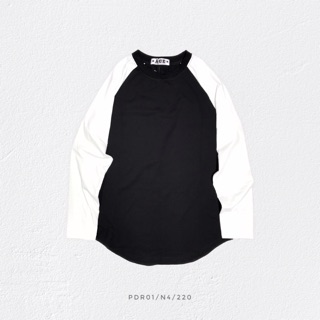 Áo phông dài tay raglan thân đen tay trắng mã PDR01