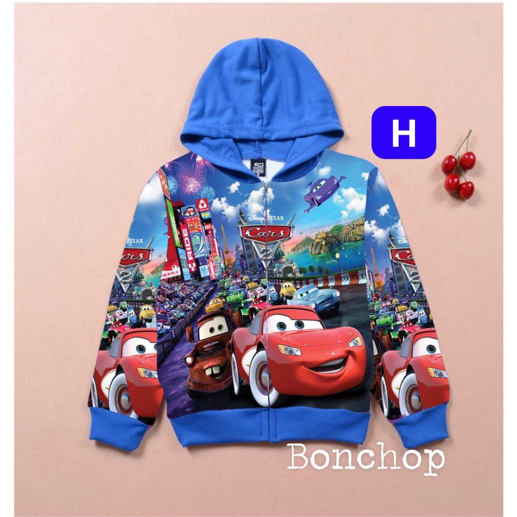 Áo Khoác in Xe Hơi 3d, trước sau Bé Trai