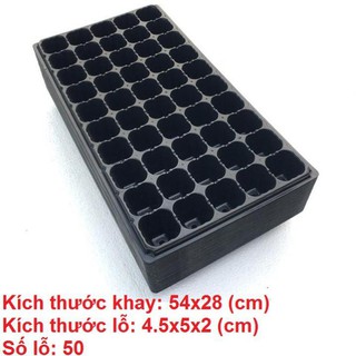Bộ 10 khay nhựa ươm hạt trồng cây, mỗi khay có 50 lỗ, dùng ươm hạt