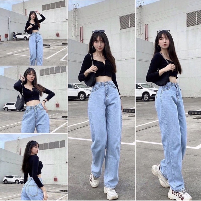 Quần Jeans Nữ Ống Rộng dáng suông lưng cao Hot trend 2021 [ẢNH THẬT] | BigBuy360 - bigbuy360.vn
