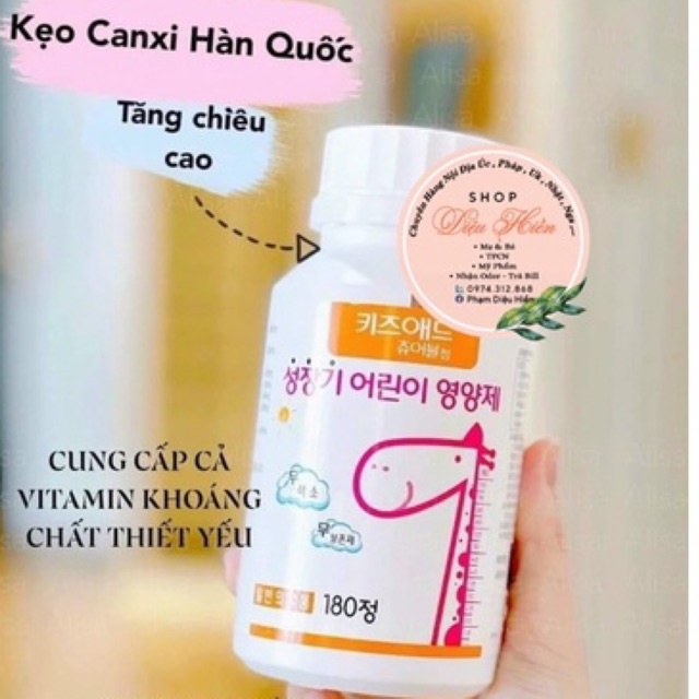 Kẹo Canxi Tăng Chiều Cao Hươu Cao Cổ Hàn Quốc (hộp 2 lọ)