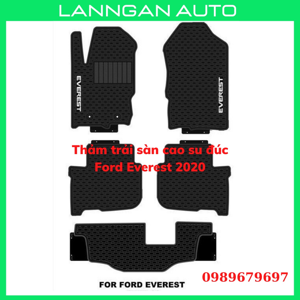 Thảm lót sàn ô tô Ford Everest 2019-2020, bộ trải sàn cao su PVC đúc, không mùi an toàn dễ dàng vệ sinh giá tốt