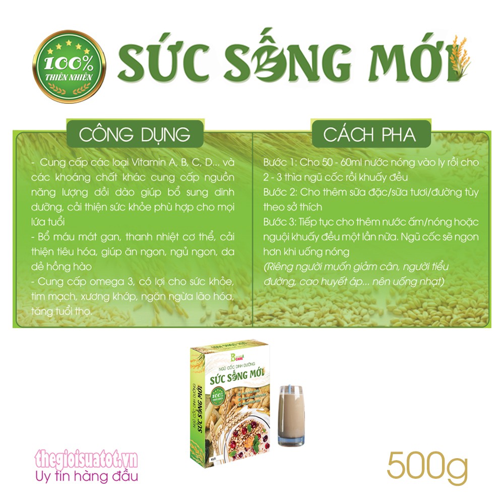 [Date Mới] Hộp 500g Ngũ Cốc Dinh Dưỡng Sức Sống Mới 26 hạt năng lượng/dinh dưỡng tự nhiên