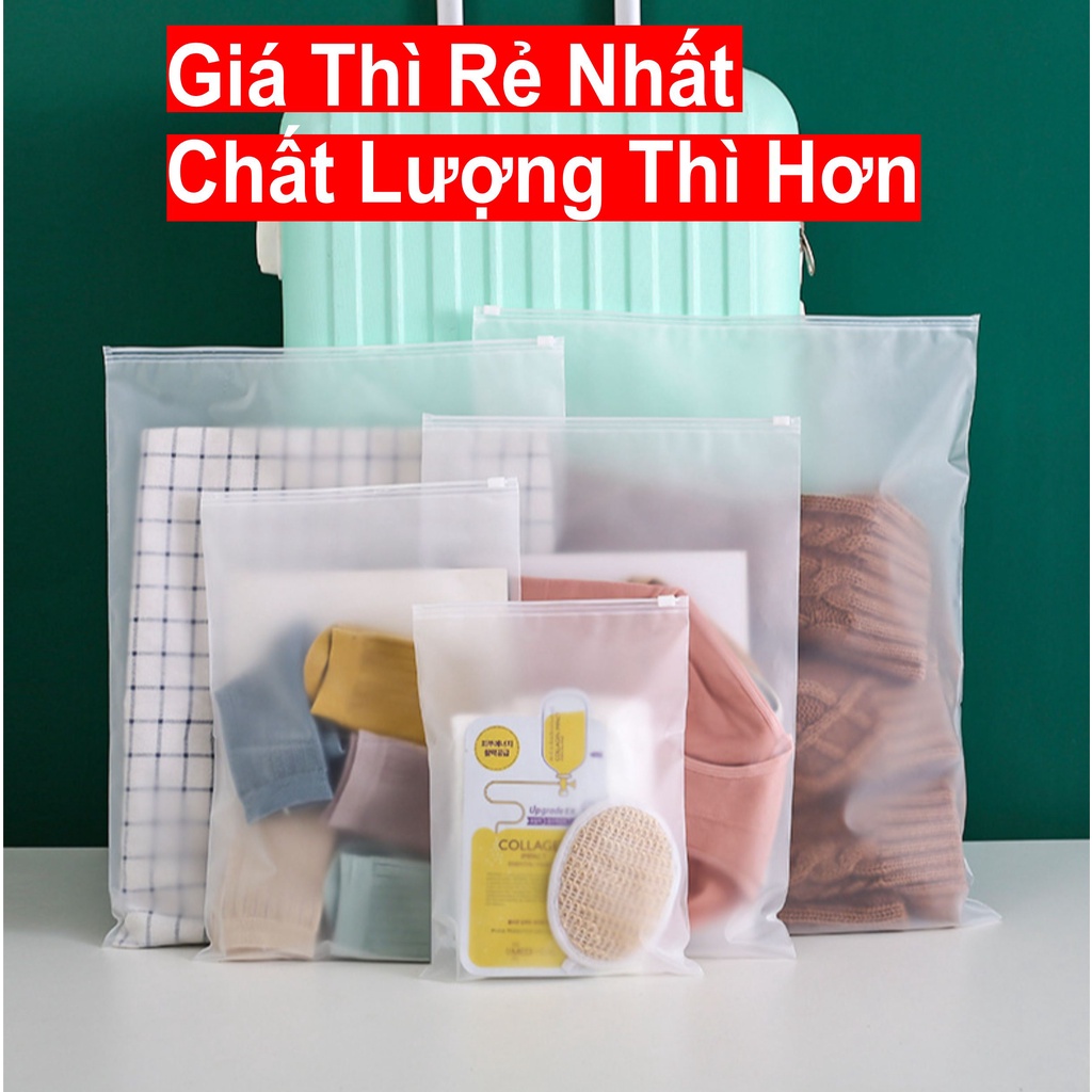 túi zip chống nước, chuyên dụng du lịch quần áo, giày dép, đựng son môi nhiều size khác nhau