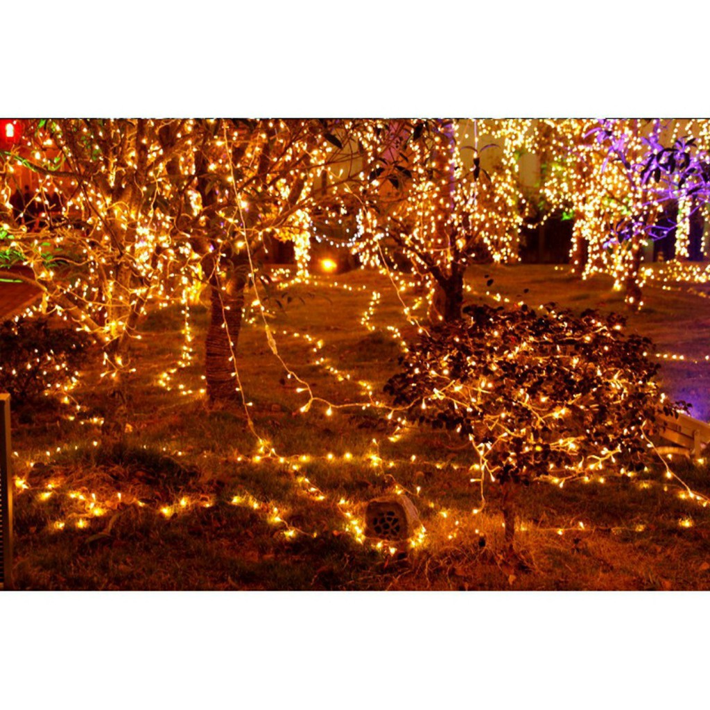 Dây đèn LED trang trí nháy chớp 50m / 100m, trắng, vàng, nhiều màu lắp cây, nhà, sân vườn