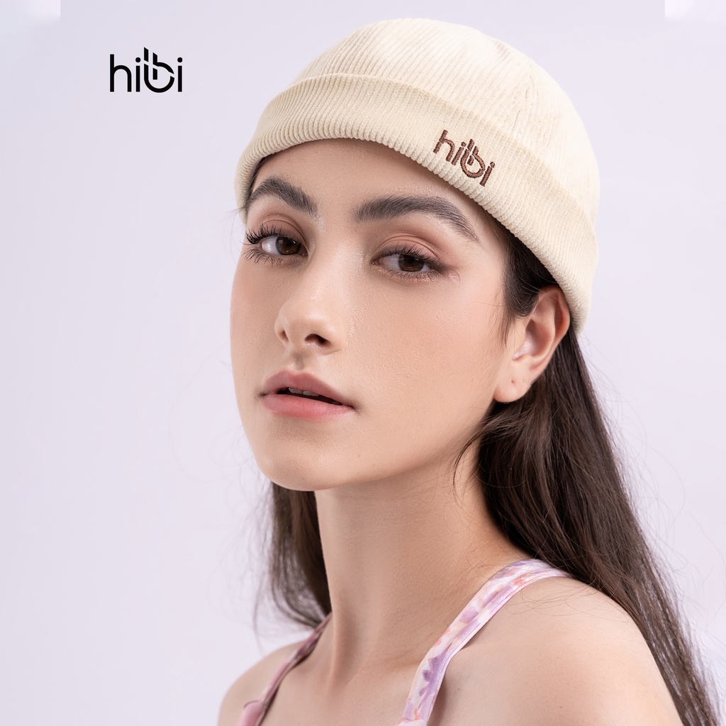 Nón không vành Hibi Sports A008 thêu 2D chữ basic, vải nhung tăm cao cấp