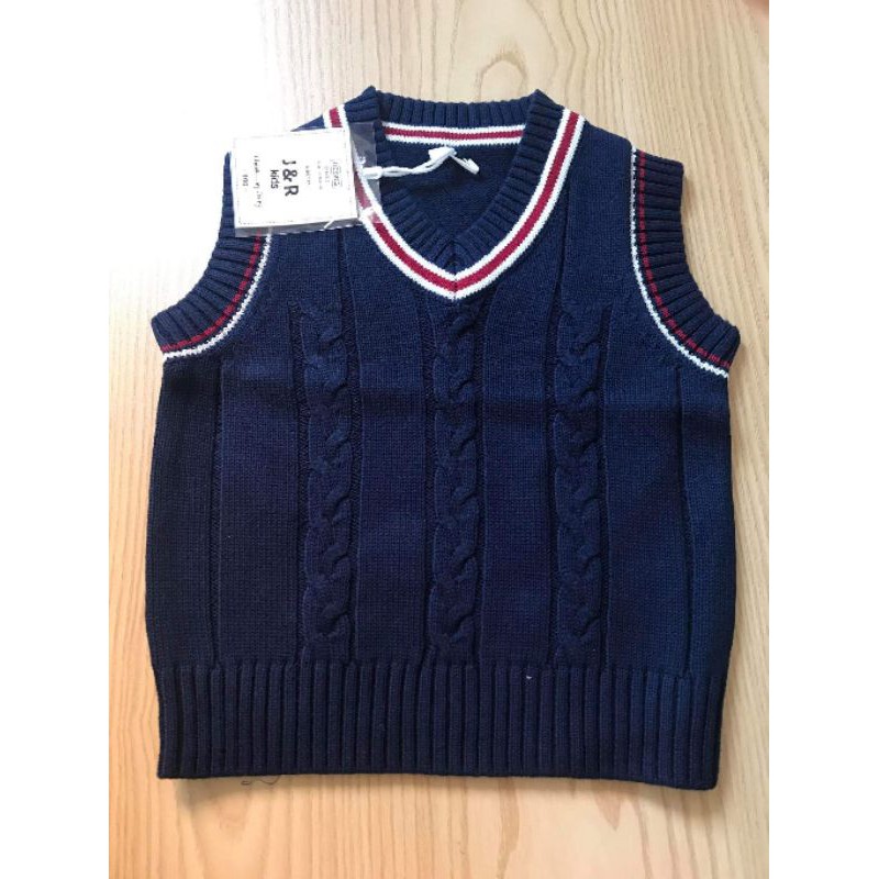 Áo gile len cổ tim phong cách Hàn Quốc cho bé trai, hàng QCCC, chất mịn đẹp