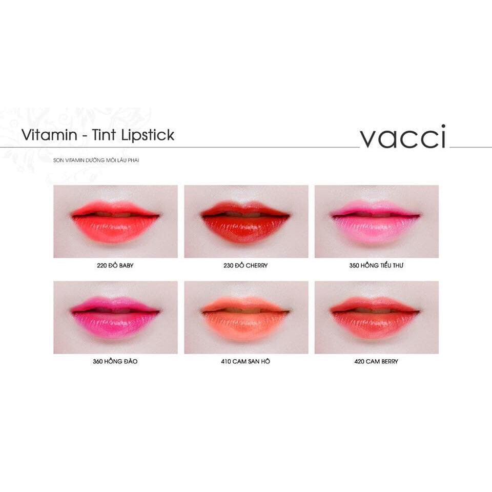 Son VACCI Vitamin Tint Lipstick đụng đầu nhẹ