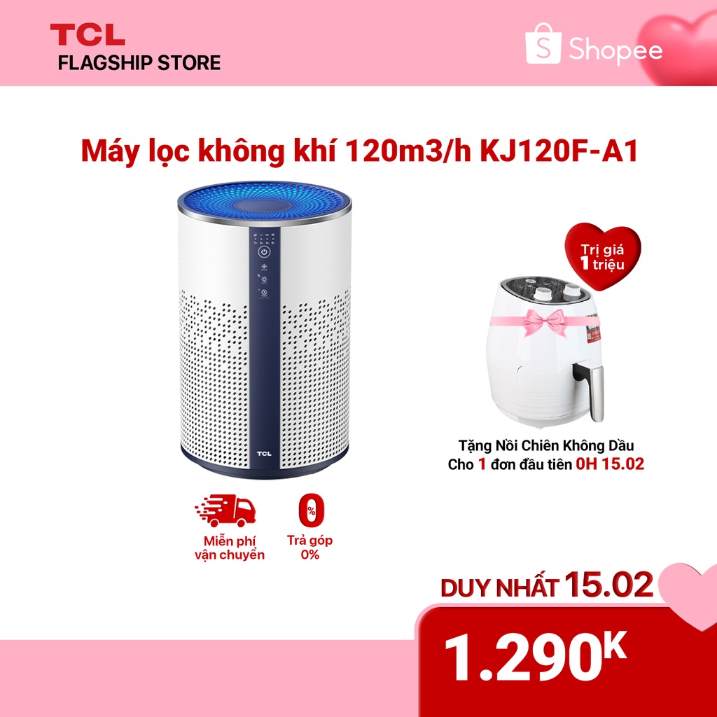 Máy lọc không khí TCL KJ120F-A1 - Kích thước phòng 20m² - Bộ lọc Hepa H13 - Bộ lọc 3 lớp - Loại bỏ bụi bẩn trong nhà