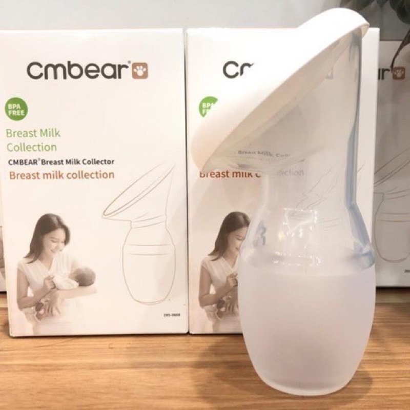 BooBoo Baby - Cốc hứng sữa, hút sữa rảnh tay silicon cao cấp kèm nắp đậy CmBear