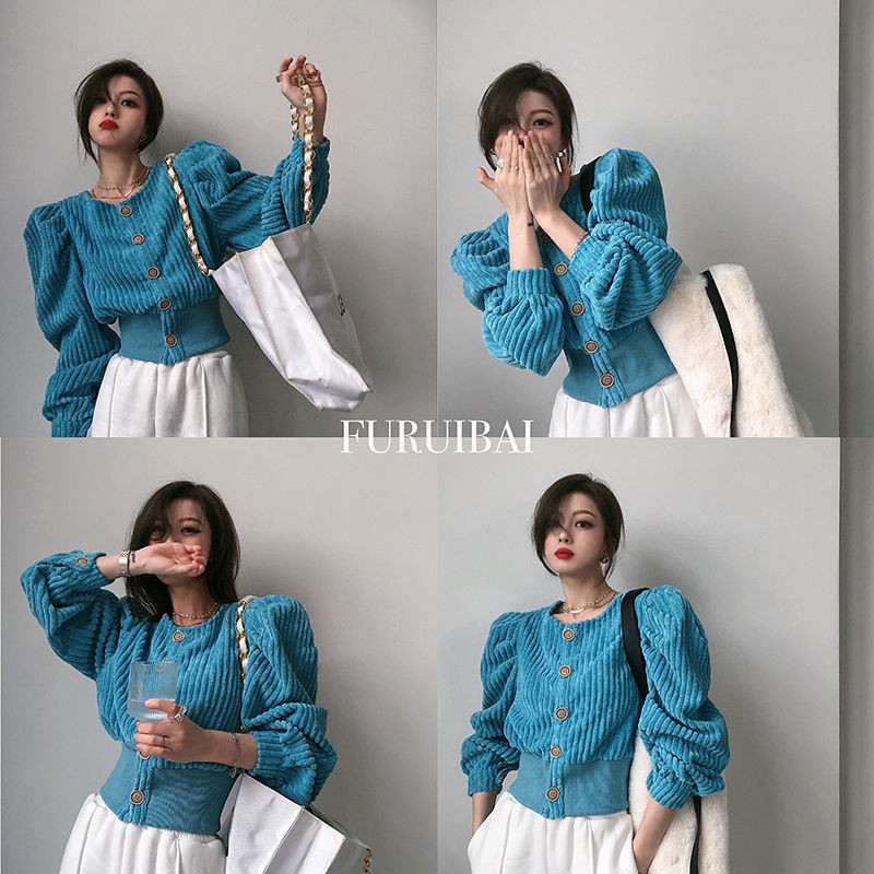 Áo khoác tay phồng phong cách retro Hàn Quốc thời trang xuân thu cho nữ 2021 | BigBuy360 - bigbuy360.vn