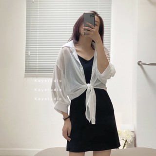 [KAYSTUDIO] ÁO KHOÁC VOAN TRẮNG CỘT - AKVTC